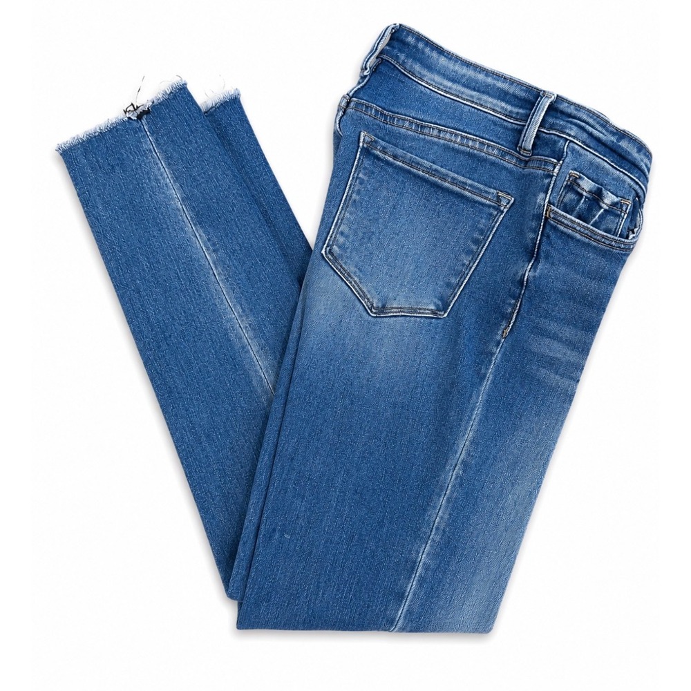 Vervet by Flying Monkey Size 27 Medium Wash Skinny Ankle Jeans Raw‎ Hem Stretch